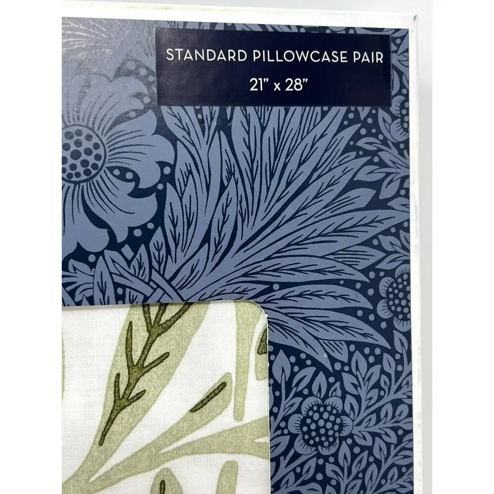 WILLIAM MORRIS Original Willow Artichoke Green STANDARD Pillowcases Percale
